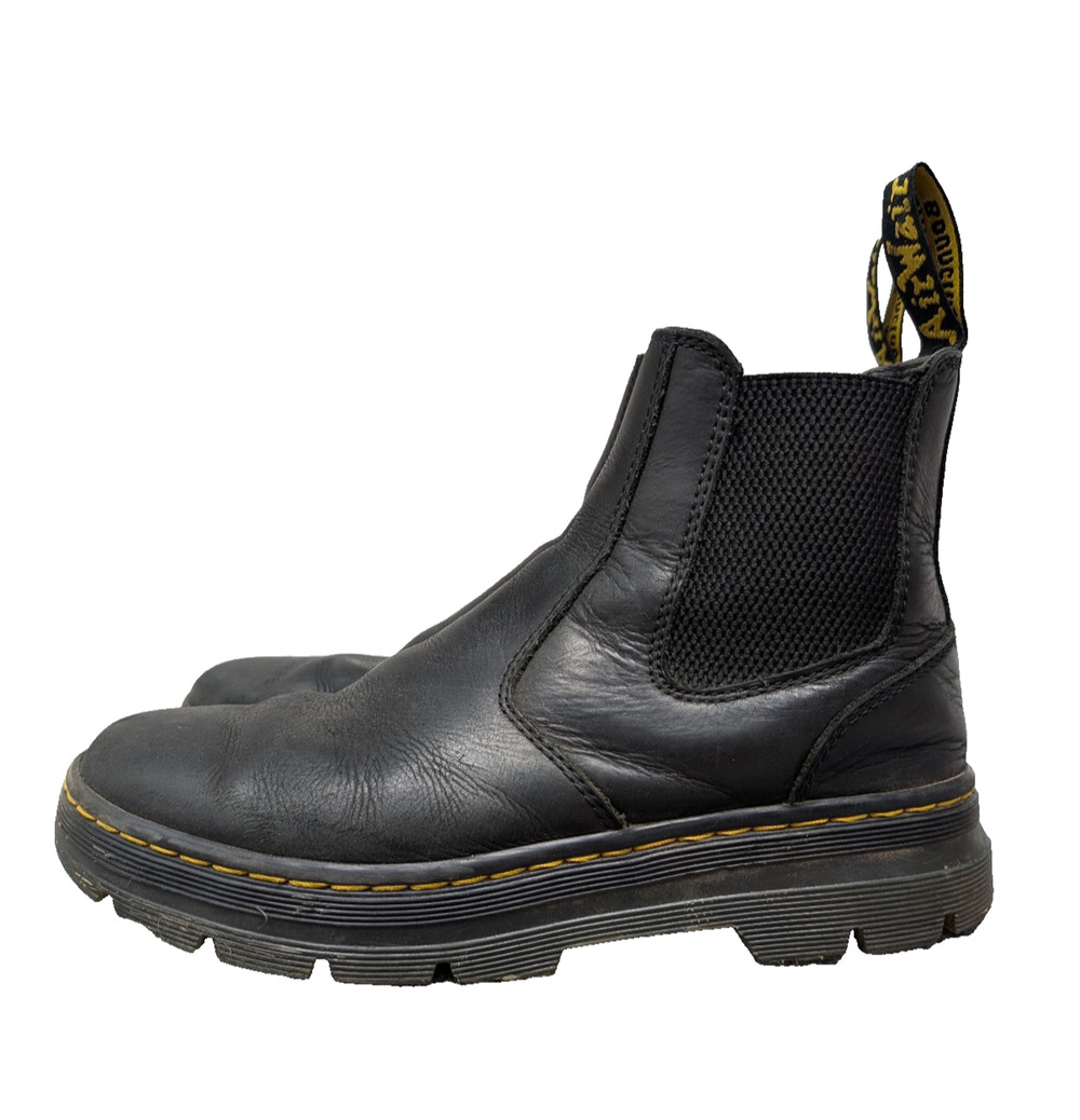 Doc Martens Embury Chelsea Boots Womens 8 Black Leather Pull On Combat Utility
